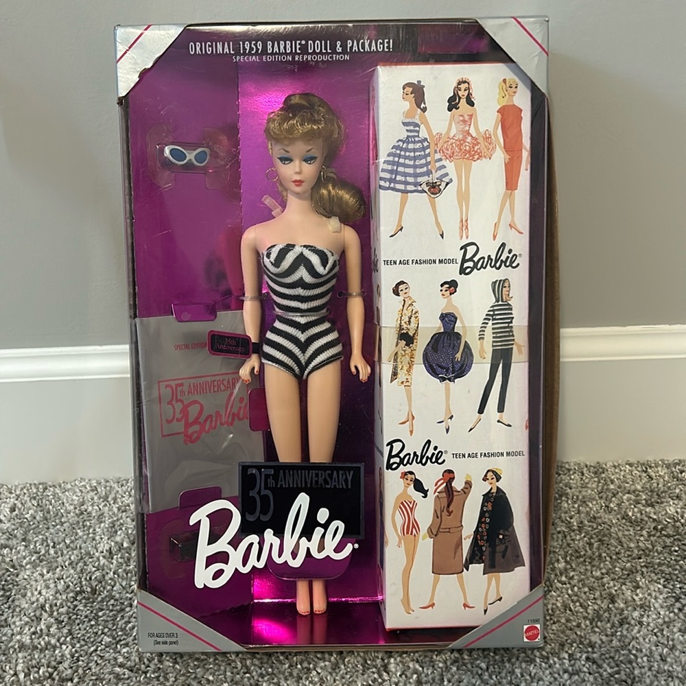 Original 1959 Blonde Barbie Doll 35th Anniversary Special Edition REPRODUCTION
